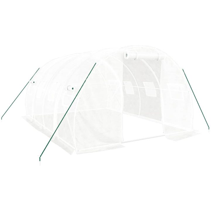 Växthus med stålram vit 12 m² vidaXL 4 x 3 x 2 m – bild 2