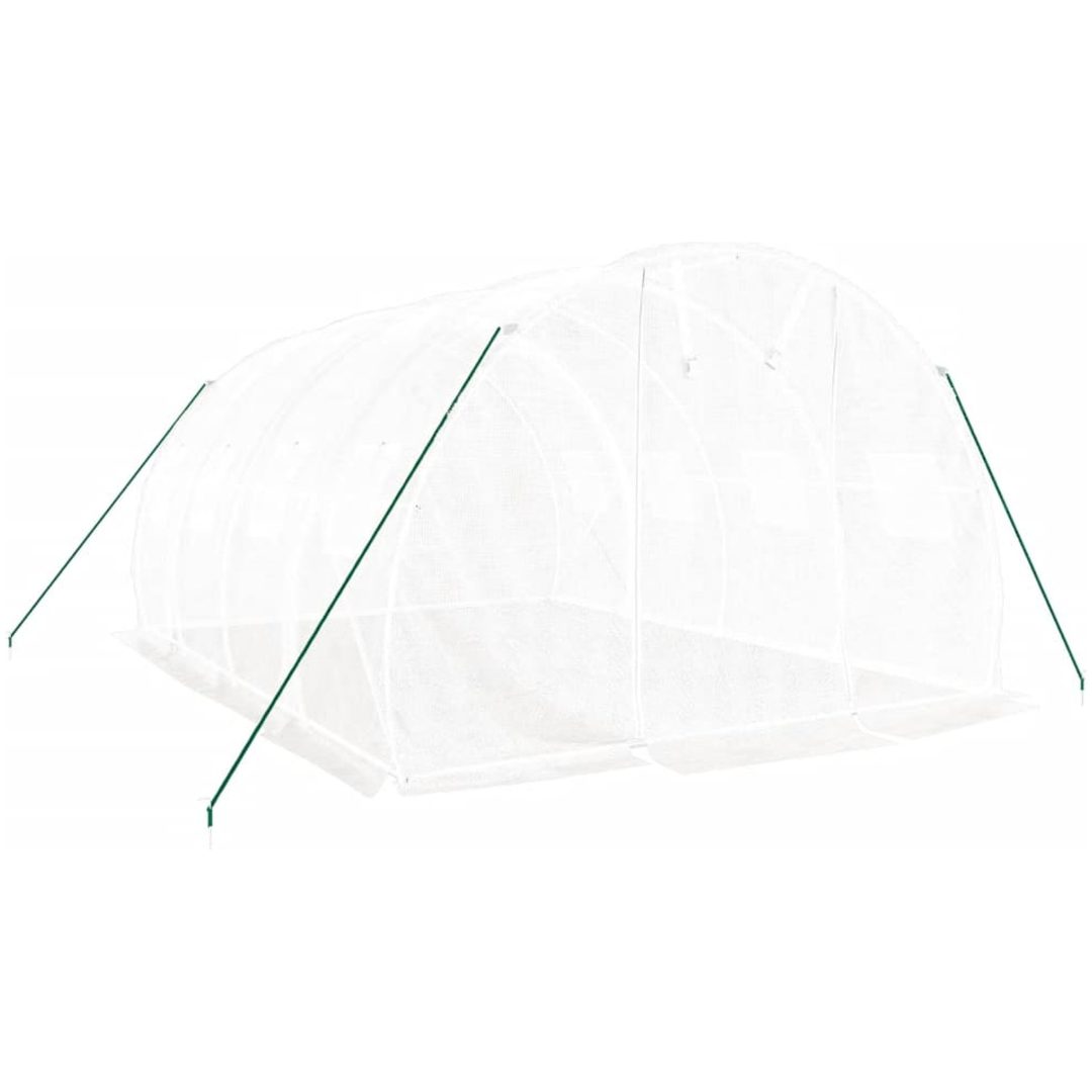 Växthus med stålram vit 12 m² vidaXL 4 x 3 x 2 m – bild 3