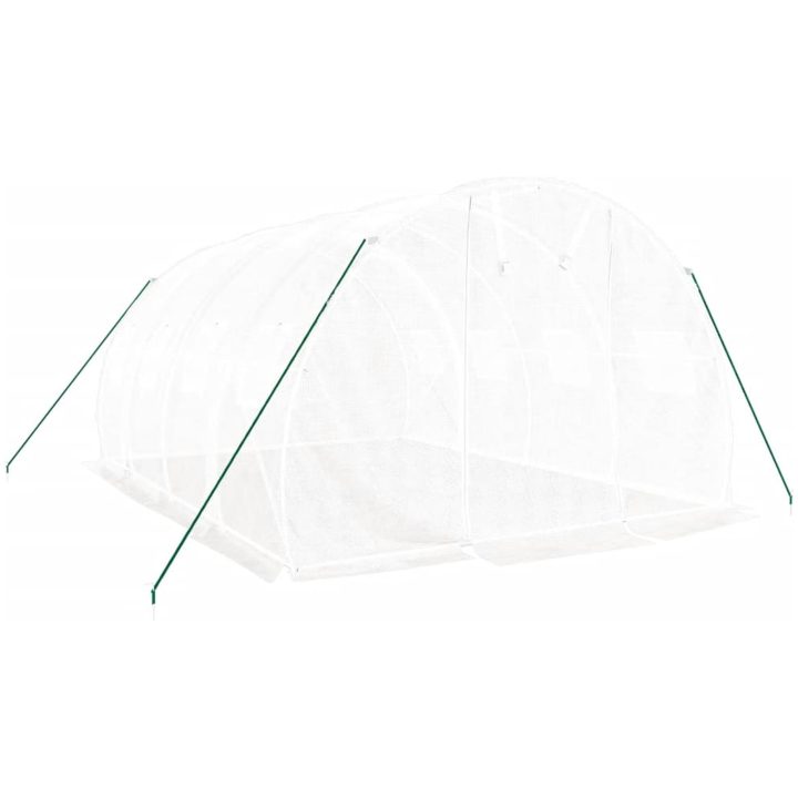 Växthus med stålram vit 12 m² vidaXL 4 x 3 x 2 m – bild 3