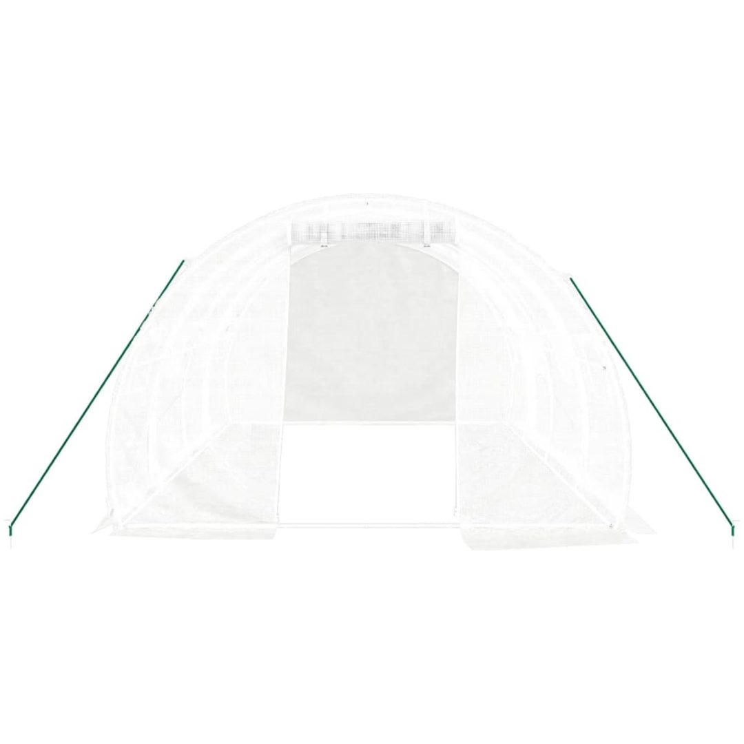 Växthus med stålram vit 12 m² vidaXL 4 x 3 x 2 m – bild 4