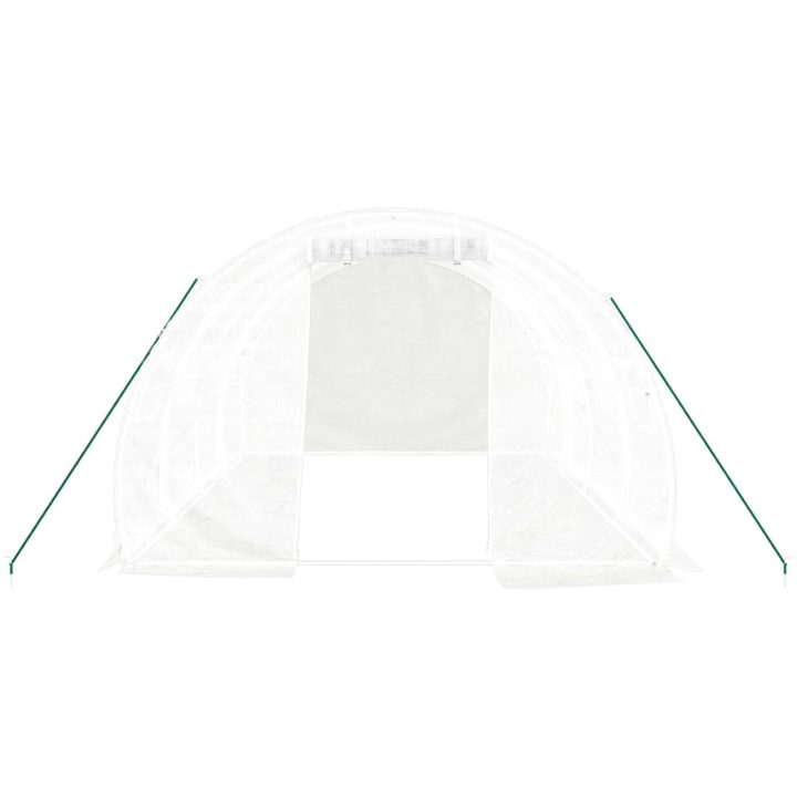 Växthus med stålram vit 12 m² vidaXL 4 x 3 x 2 m – bild 4