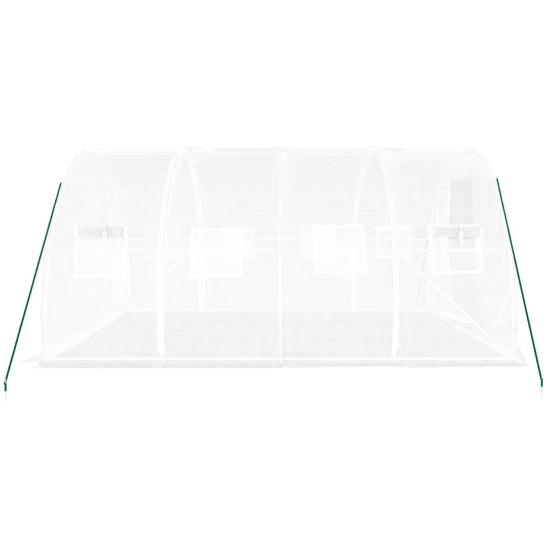 Växthus med stålram vit 12 m² vidaXL 4 x 3 x 2 m – bild 5