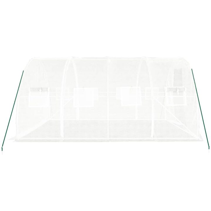Växthus med stålram vit 12 m² vidaXL 4 x 3 x 2 m – bild 5