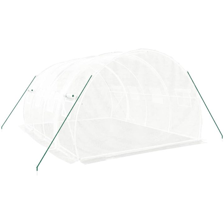 Växthus med stålram vit 12 m² vidaXL 4 x 3 x 2 m – bild 6