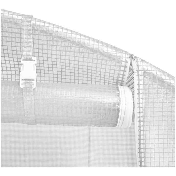 Växthus med stålram vit 12 m² vidaXL 4 x 3 x 2 m – bild 8