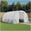 Växthus med stålram vit 12 m² vidaXL 4 x 3 x 2 m – miniatyr 1