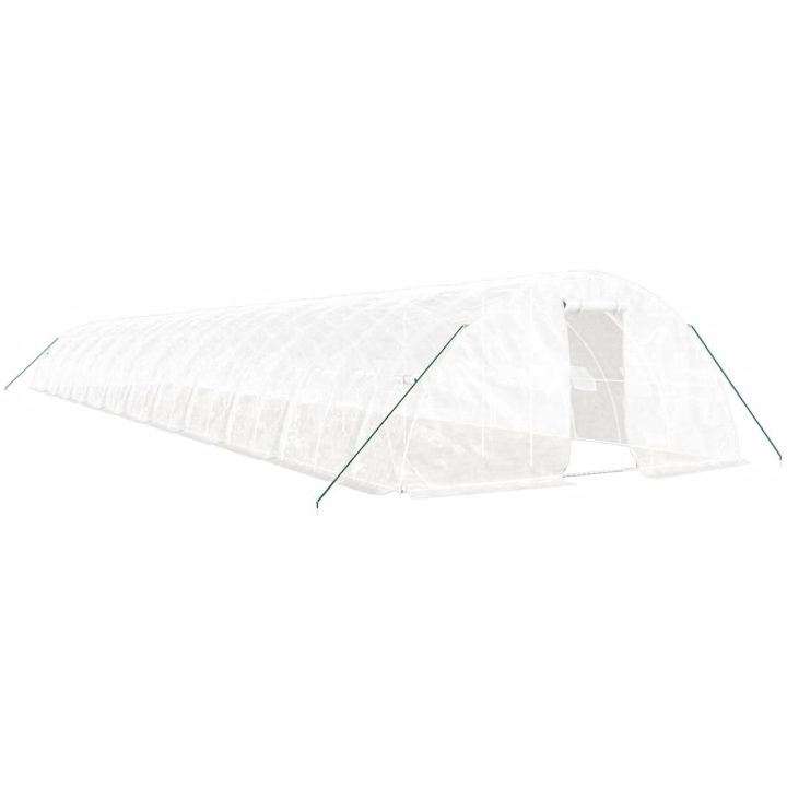 Växthus med stålram vit 120 m² vidaXL 24 x 5 x 2.3 m – bild 2