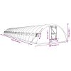 Växthus med stålram vit 120 m² vidaXL 24 x 5 x 2.3 m – miniatyr 12