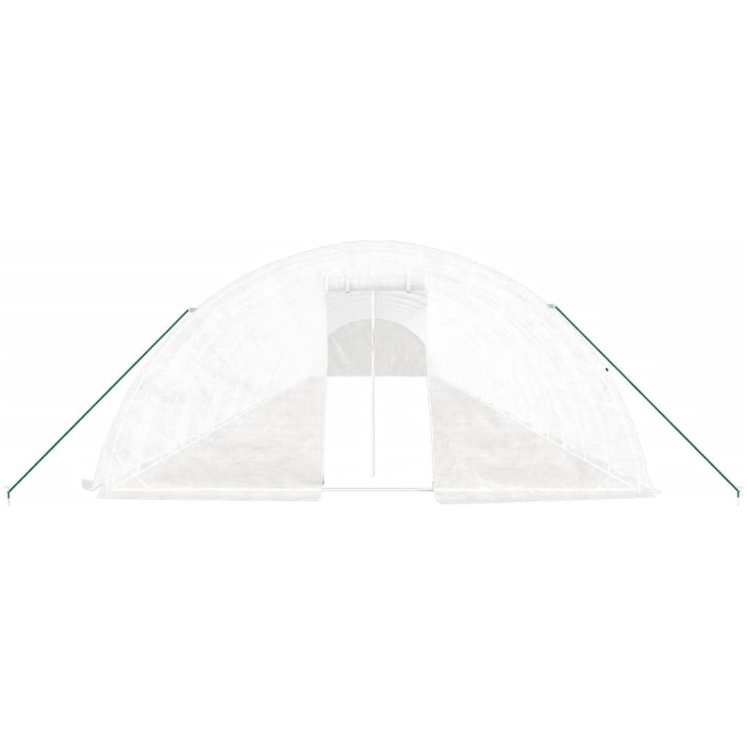 Växthus med stålram vit 120 m² vidaXL 24 x 5 x 2.3 m – bild 4
