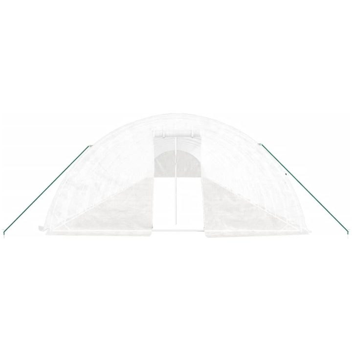 Växthus med stålram vit 120 m² vidaXL 24 x 5 x 2.3 m – bild 4