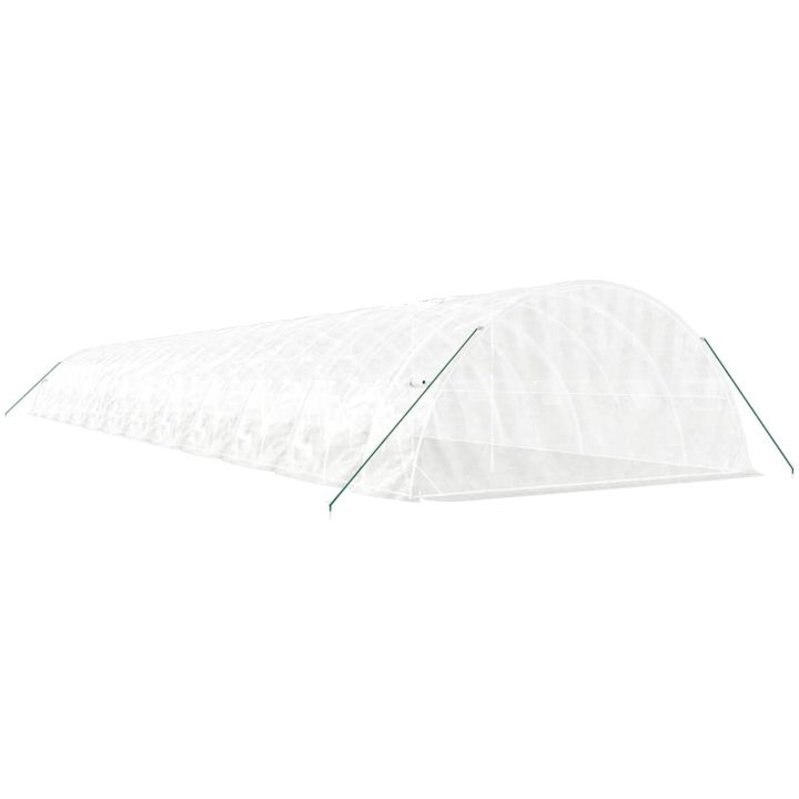 Växthus med stålram vit 120 m² vidaXL 24 x 5 x 2.3 m – bild 6