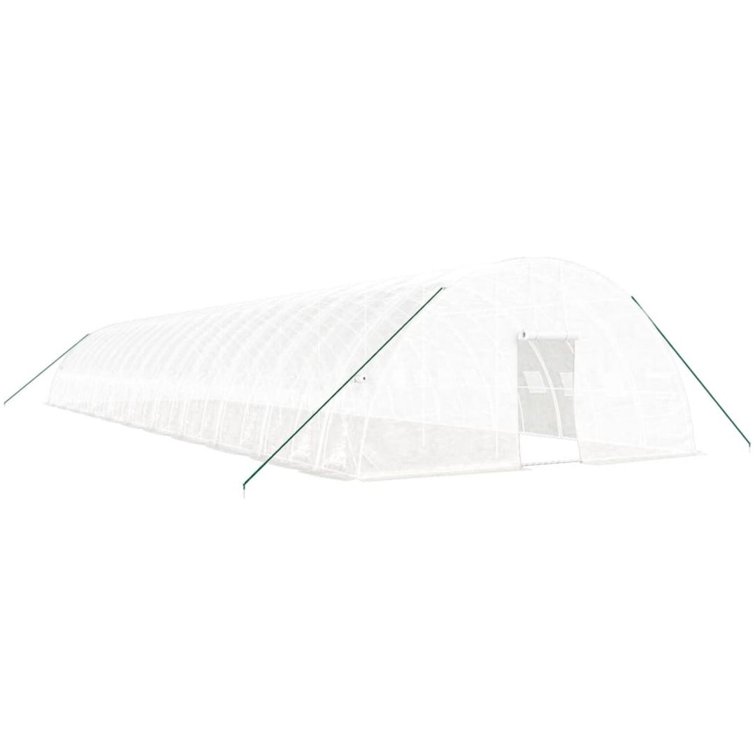 Växthus med stålram vit 132 m² vidaXL 22 x 6 x 2.85 m – bild 2