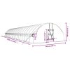 Växthus med stålram vit 132 m² vidaXL 22 x 6 x 2.85 m – miniatyr 12