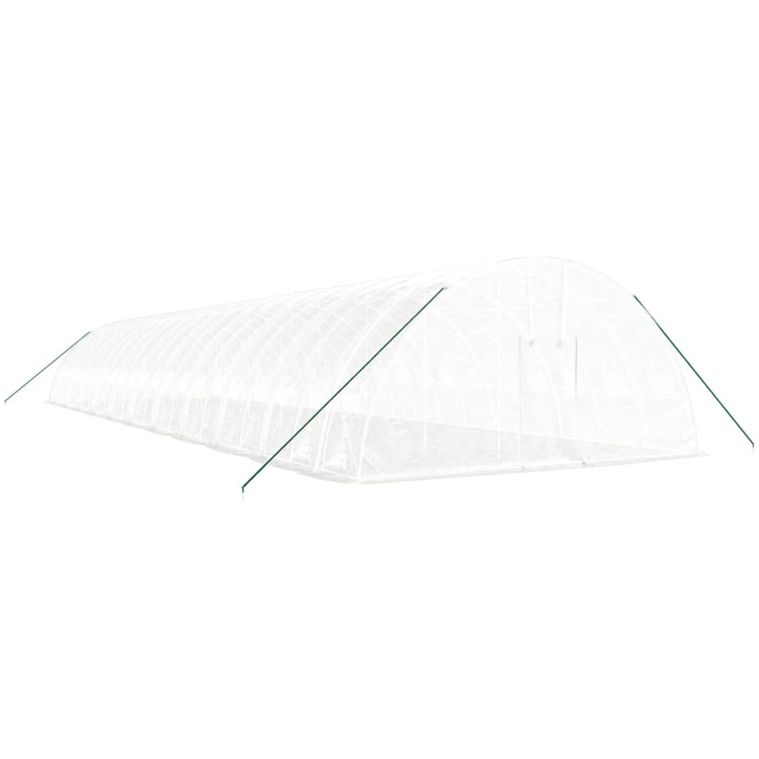 Växthus med stålram vit 132 m² vidaXL 22 x 6 x 2.85 m – bild 3