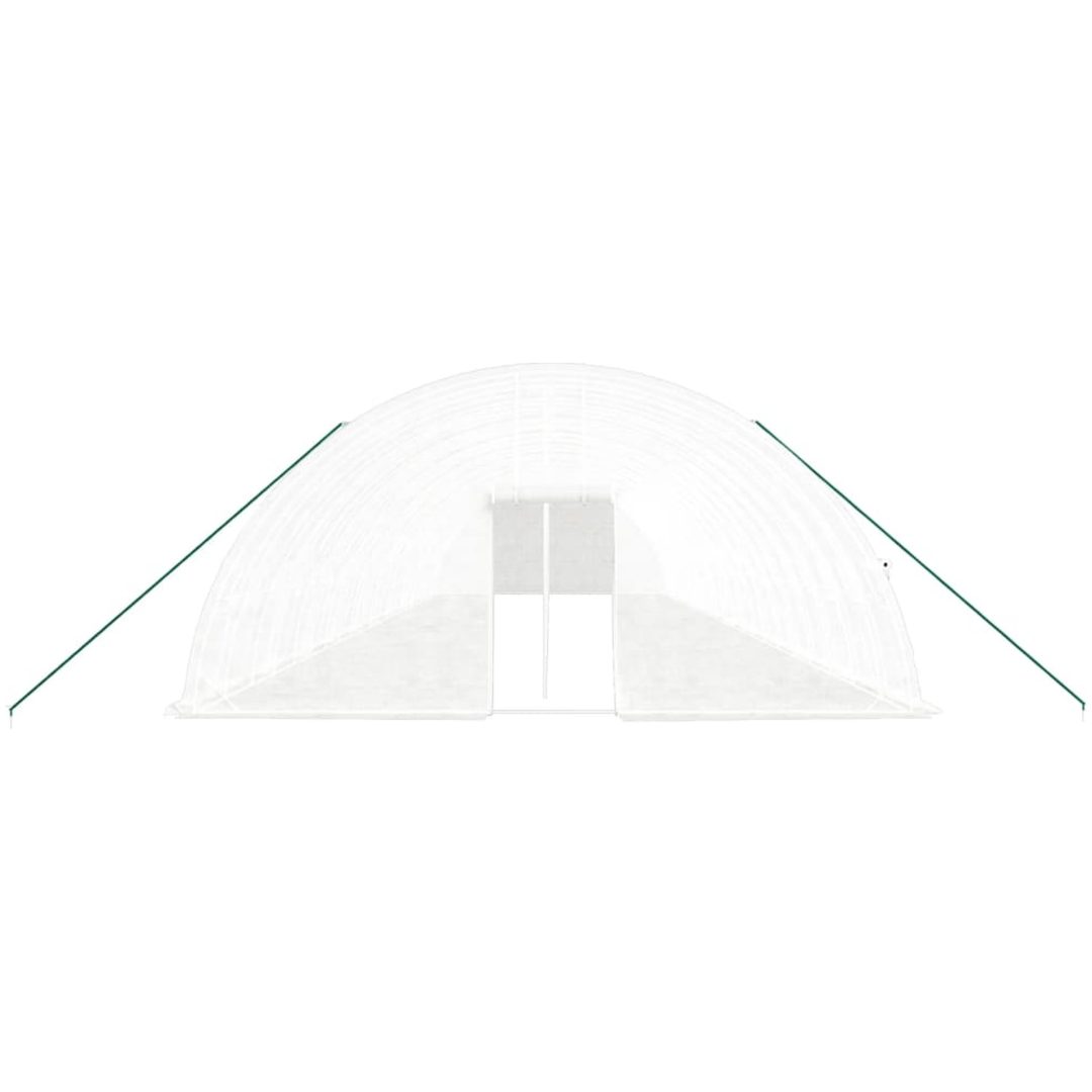 Växthus med stålram vit 132 m² vidaXL 22 x 6 x 2.85 m – bild 4