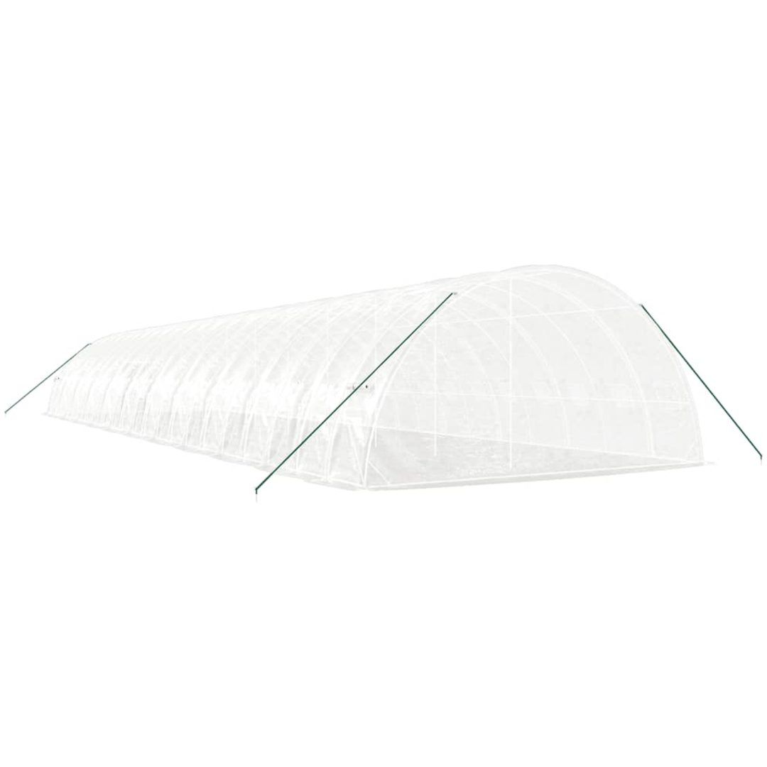 Växthus med stålram vit 132 m² vidaXL 22 x 6 x 2.85 m – bild 6