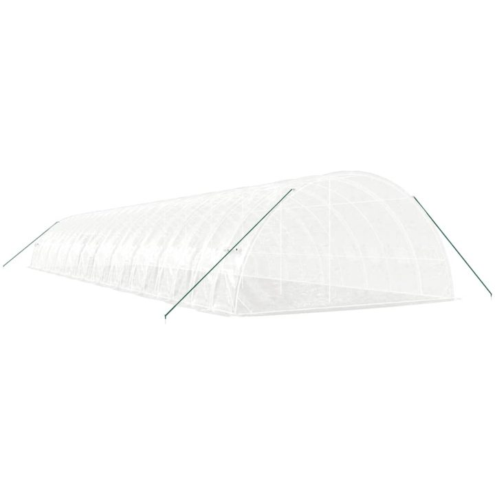 Växthus med stålram vit 132 m² vidaXL 22 x 6 x 2.85 m – bild 6