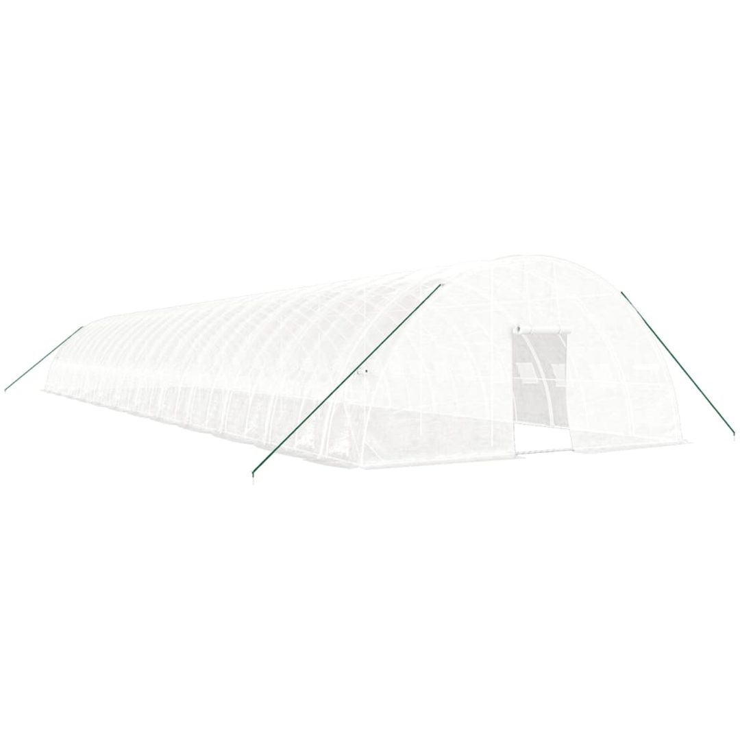 Växthus med stålram vit 144 m² vidaXL 24 x 6 x 2.85 m – bild 2