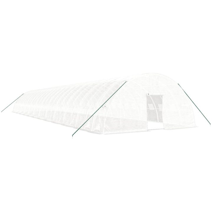 Växthus med stålram vit 144 m² vidaXL 24 x 6 x 2.85 m – bild 2