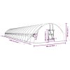 Växthus med stålram vit 144 m² vidaXL 24 x 6 x 2.85 m – miniatyr 12