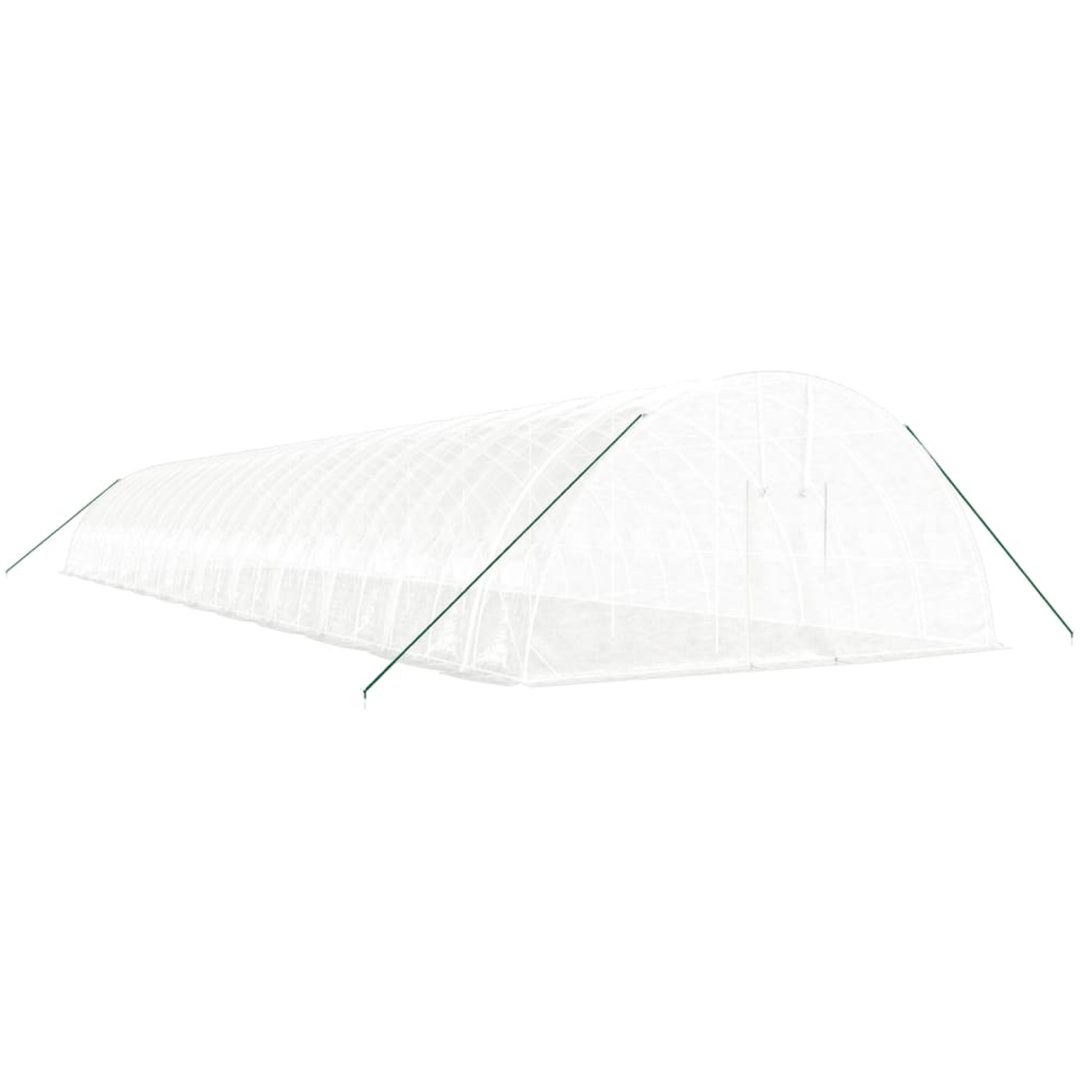 Växthus med stålram vit 144 m² vidaXL 24 x 6 x 2.85 m – bild 3