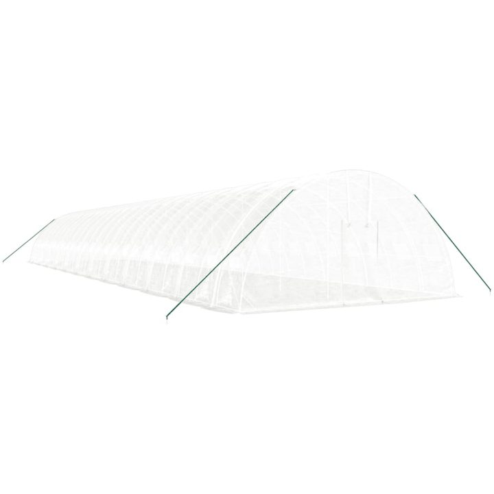 Växthus med stålram vit 144 m² vidaXL 24 x 6 x 2.85 m – bild 3