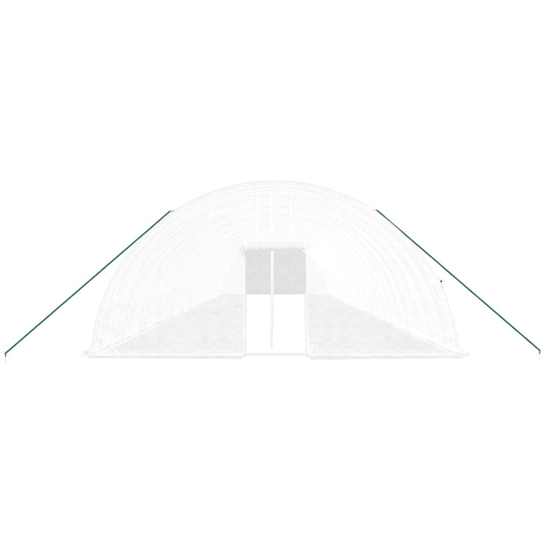 Växthus med stålram vit 144 m² vidaXL 24 x 6 x 2.85 m – bild 4