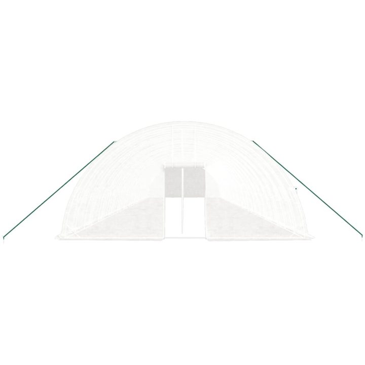 Växthus med stålram vit 144 m² vidaXL 24 x 6 x 2.85 m – bild 4