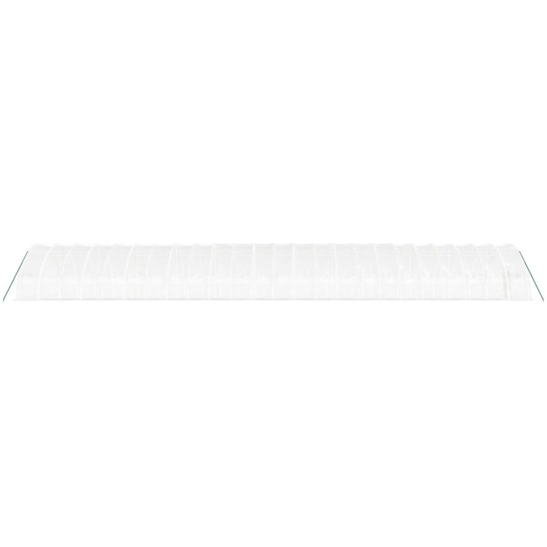 Växthus med stålram vit 144 m² vidaXL 24 x 6 x 2.85 m – bild 5