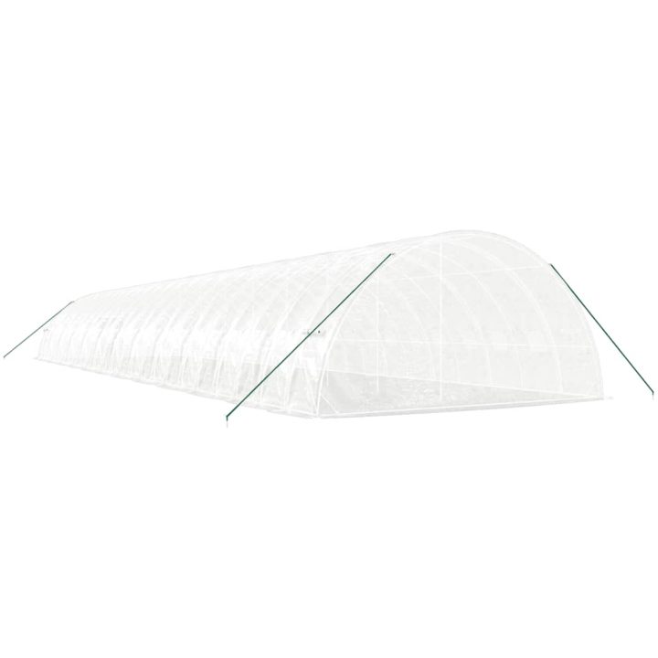 Växthus med stålram vit 144 m² vidaXL 24 x 6 x 2.85 m – bild 6