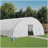 Växthus med stålram vit 144 m² vidaXL 24 x 6 x 2.85 m – miniatyr 1