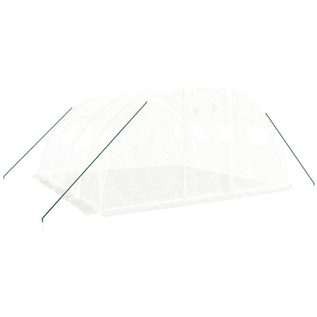 Växthus med stålram vit 16 m² vidaXL 4 x 4 x 2 m – bild 3