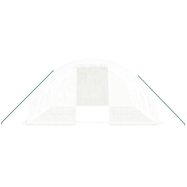 Växthus med stålram vit 16 m² vidaXL 4 x 4 x 2 m – bild 4