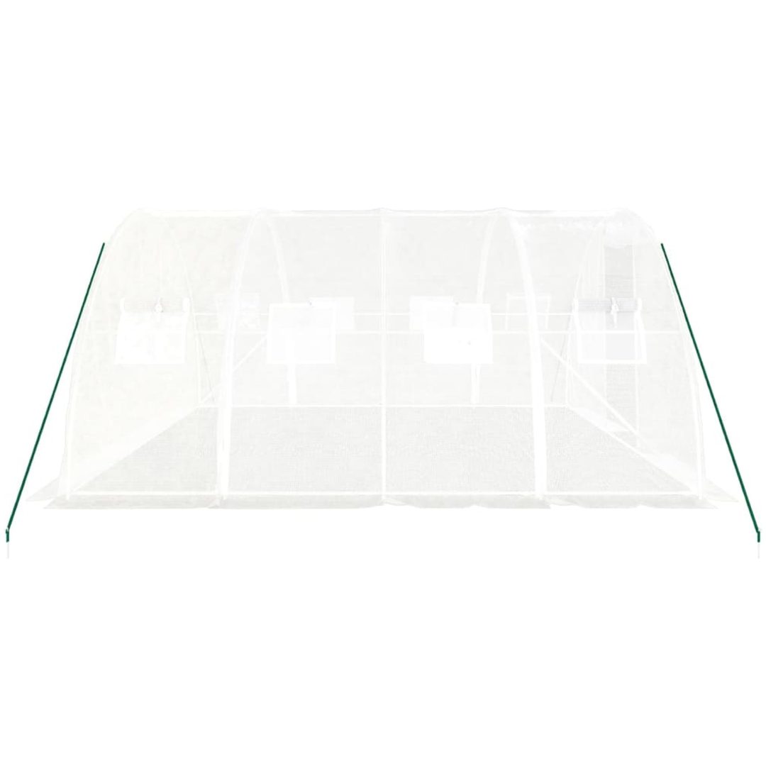 Växthus med stålram vit 16 m² vidaXL 4 x 4 x 2 m – bild 5