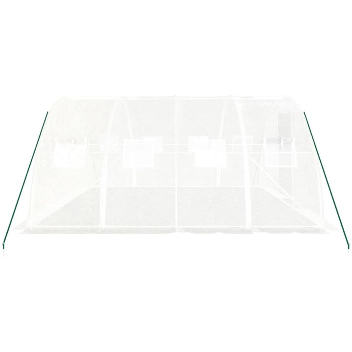 Växthus med stålram vit 16 m² vidaXL 4 x 4 x 2 m – bild 5