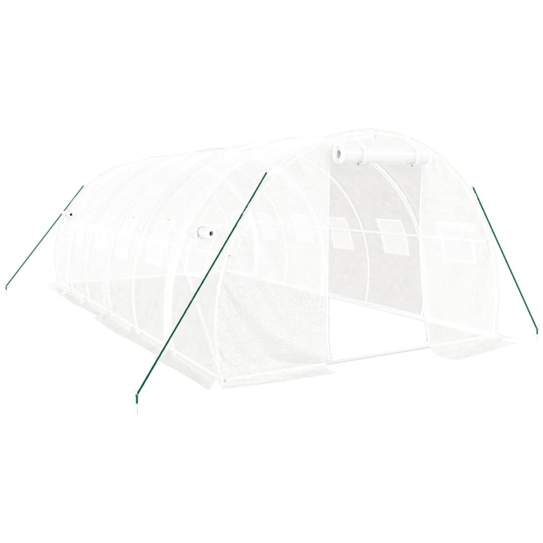 Växthus med stålram vit 18 m² vidaXL 6 x 3 x 2 m – bild 2