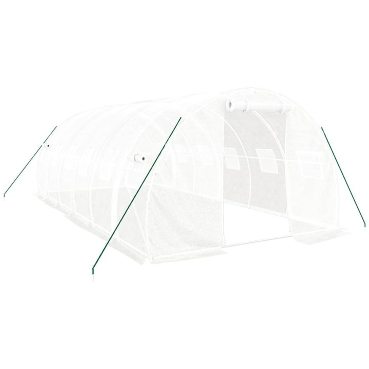 Växthus med stålram vit 18 m² vidaXL 6 x 3 x 2 m – bild 2
