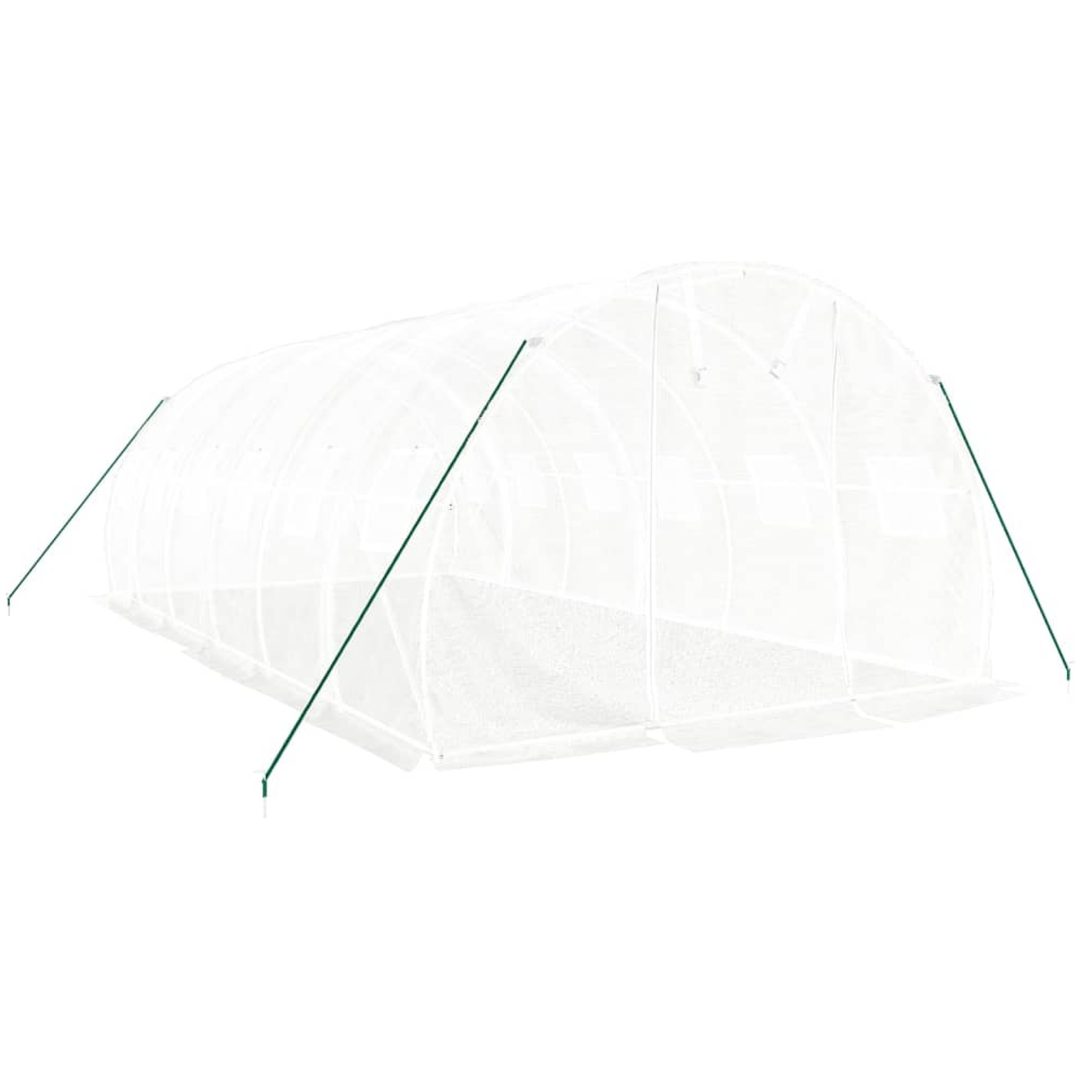 Växthus med stålram vit 18 m² vidaXL 6 x 3 x 2 m – bild 3