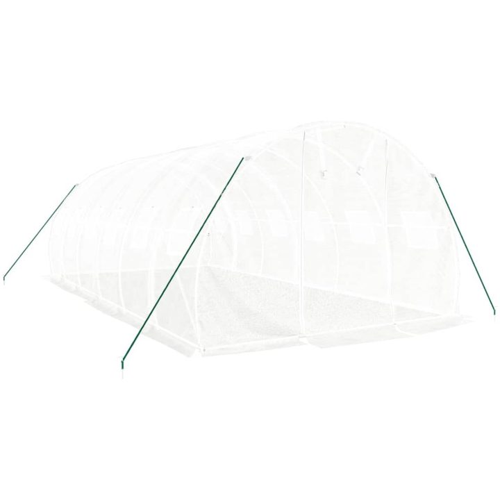Växthus med stålram vit 18 m² vidaXL 6 x 3 x 2 m – bild 3