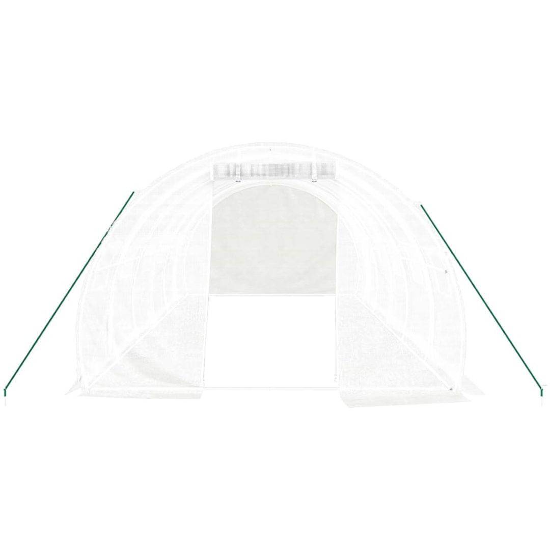 Växthus med stålram vit 18 m² vidaXL 6 x 3 x 2 m – bild 4