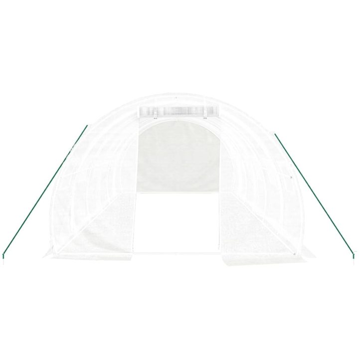 Växthus med stålram vit 18 m² vidaXL 6 x 3 x 2 m – bild 4