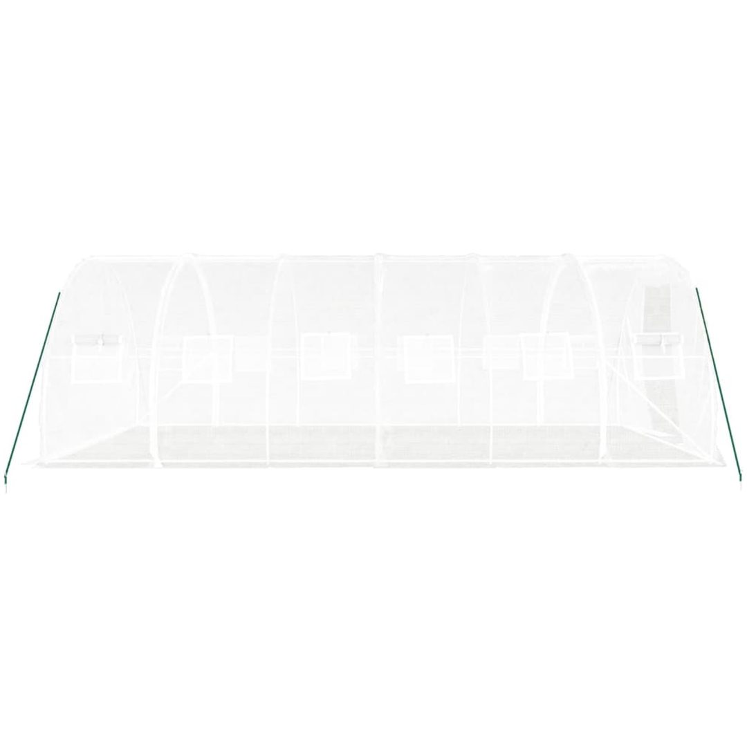Växthus med stålram vit 18 m² vidaXL 6 x 3 x 2 m – bild 5