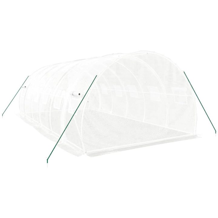 Växthus med stålram vit 18 m² vidaXL 6 x 3 x 2 m – bild 6