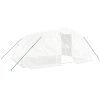 Växthus med stålram vit 20 m² vidaXL 5 x 4 x 2.3 m – miniatyr 2