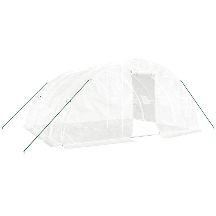 Växthus med stålram vit 20 m² vidaXL 5 x 4 x 2.3 m – bild 2