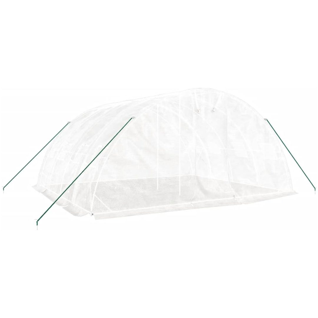 Växthus med stålram vit 20 m² vidaXL 5 x 4 x 2.3 m – bild 3