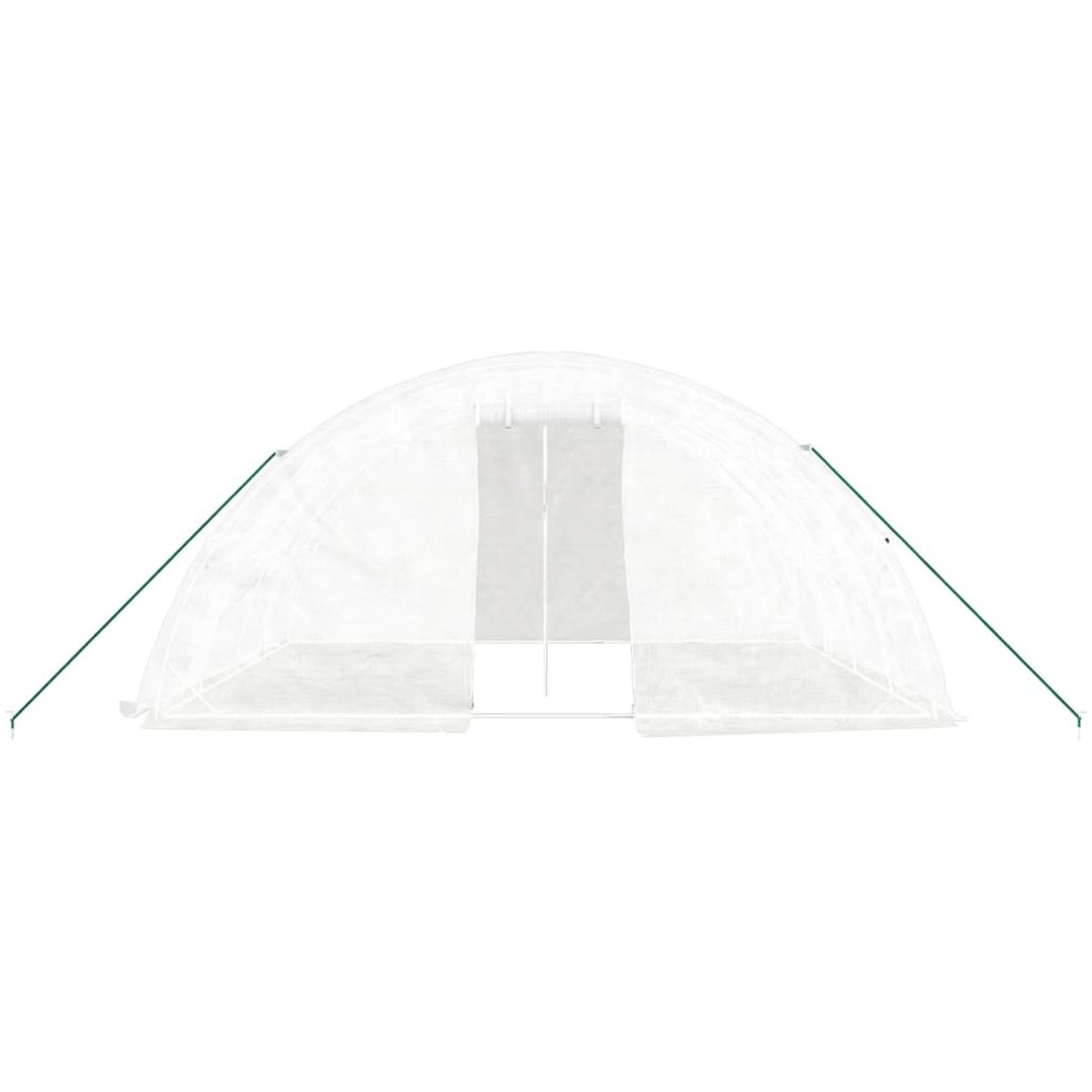 Växthus med stålram vit 20 m² vidaXL 5 x 4 x 2.3 m – bild 4