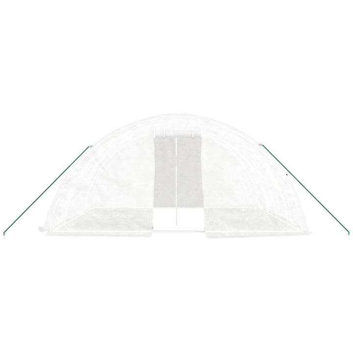 Växthus med stålram vit 20 m² vidaXL 5 x 4 x 2.3 m – bild 4