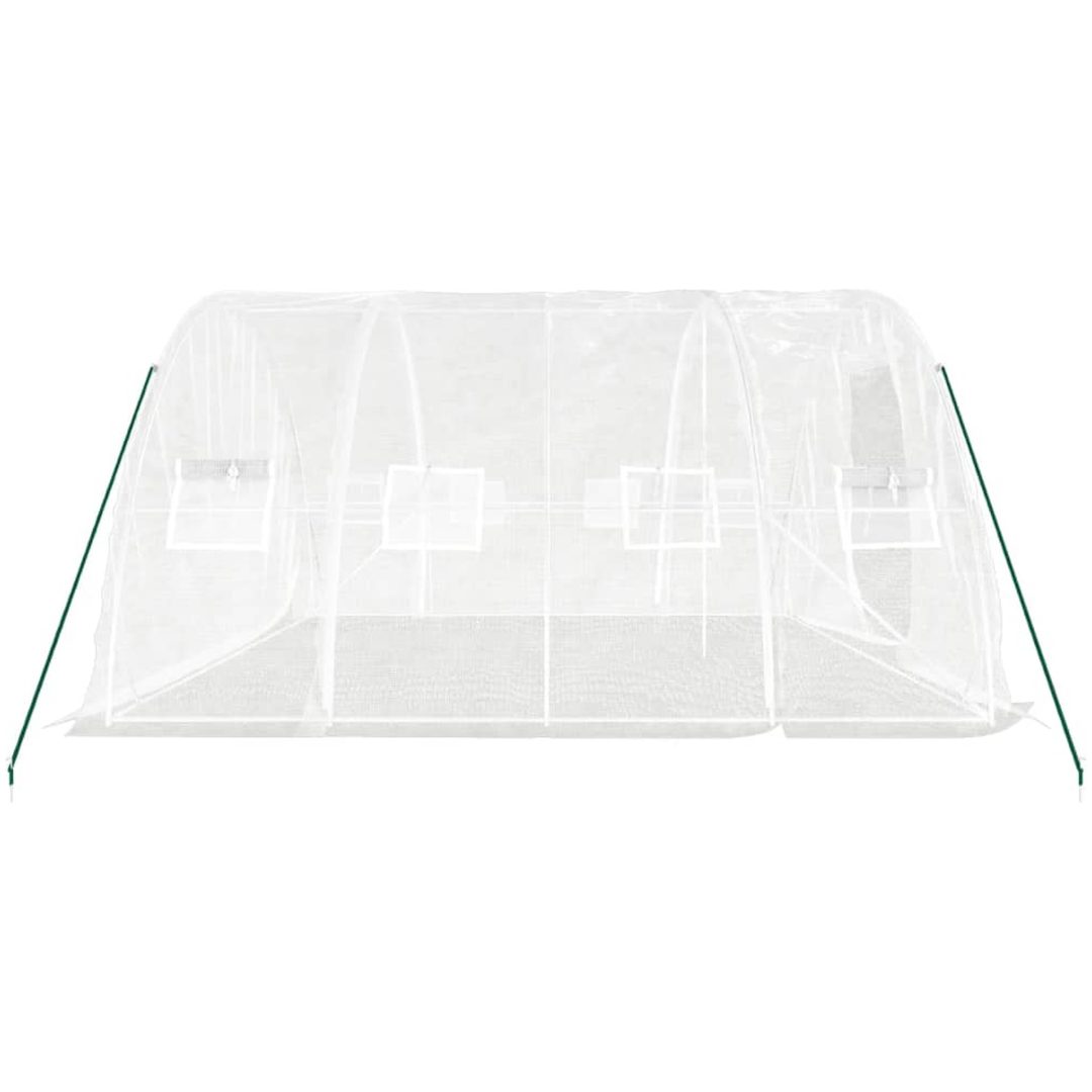 Växthus med stålram vit 20 m² vidaXL 5 x 4 x 2.3 m – bild 5