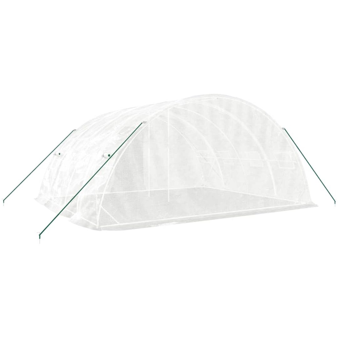 Växthus med stålram vit 20 m² vidaXL 5 x 4 x 2.3 m – bild 6